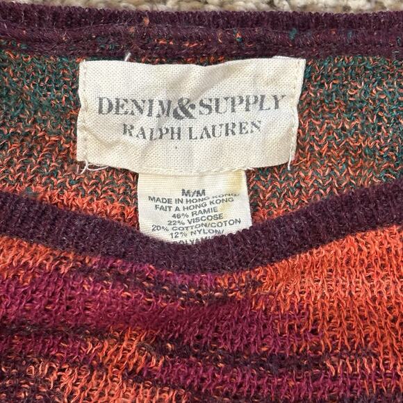 Denim & Supply Ralph Lauren Lightweight Sweater Aztec Southwest Knit Medium - Picture 3 of 4